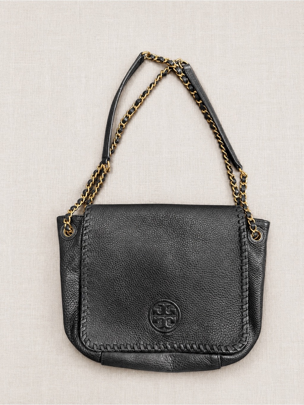 Tory Burch Marion Flap Shoulder Bag in Black
